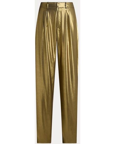 Ralph Lauren Collection Pantalón Cassidy de georgette metalizado - Metálico