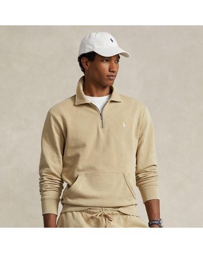 Polo Ralph Lauren Loopback Fleece Quarter-zip Sweatshirt - Natural