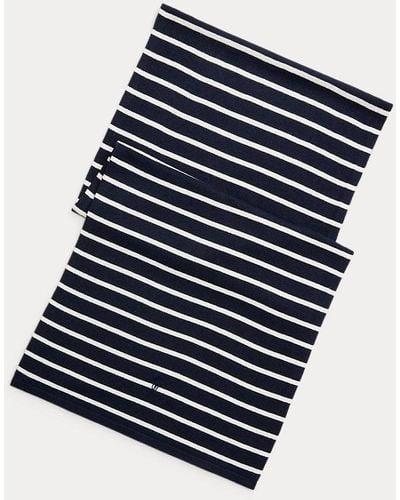 Polo Ralph Lauren Striped Knit Wrap Scarf - Blue