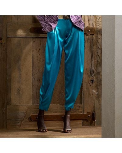 Ralph Lauren Collection Pantalón Cassidy de charmeuse elástico - Azul