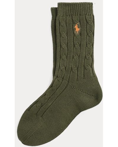 Polo Ralph Lauren Crew-Socken mit Zopfmuster - Grün