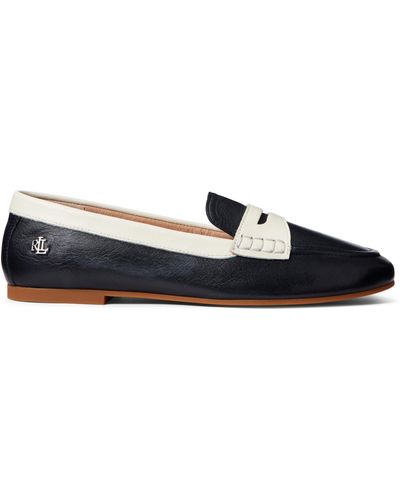 Lauren by Ralph Lauren Adison Two-tone Nappa Leather Loafer - Blue
