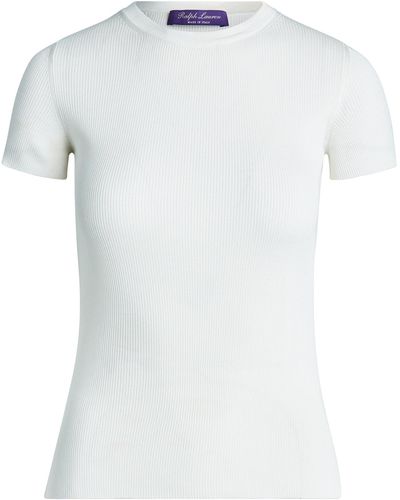 Ralph Lauren Rib-knit Silk Tee - White