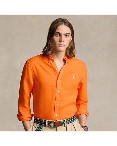 Polo Ralph Lauren Custom Fit Linen Shirt - Orange