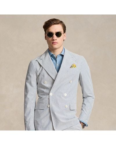 Ralph Lauren Polo Soft Tailored Seersucker Jacket - Blue