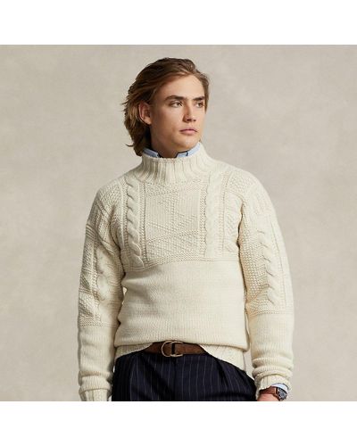 Polo Ralph Lauren Anchor Aran-knit Wool-blend Jumper - Natural