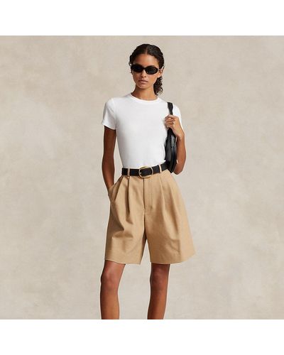 Polo Ralph Lauren Relaxed Fit Long Pleated Short - Natural