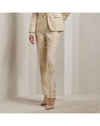 Ralph Lauren Collection Pantaloni Seth in jacquard a fiori - Neutro