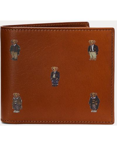 Polo Ralph Lauren Polo Bear Leather Billfold Wallet - Brown
