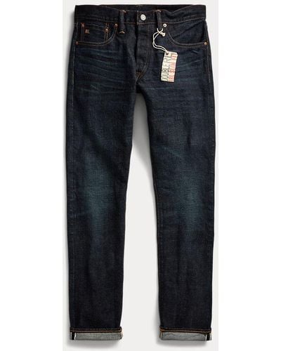 RRL Slim-Fit Selvedge-Jeans Bristow - Blau