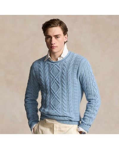 Polo Ralph Lauren Fischerpullover aus Baumwollmischung - Blau