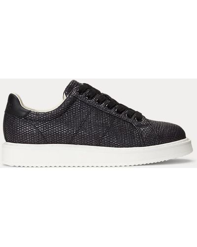 Lauren by Ralph Lauren Baskets en paille et cuir Angeline IV - Noir