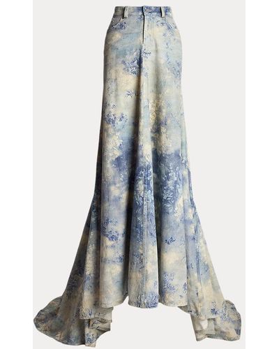 Ralph Lauren Collection Brynley Denim Maxiskirt - Blue