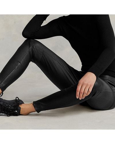 Ralph Lauren Leather Skinny Pant - Black