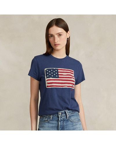 Polo Ralph Lauren Amerikaans Vlag T-shirt - Blauw