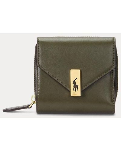 Polo Ralph Lauren Polo Id Leather Compact Wallet - Green