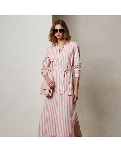Ralph Lauren Collection Ysabella Striped Cotton Day Dress - Pink
