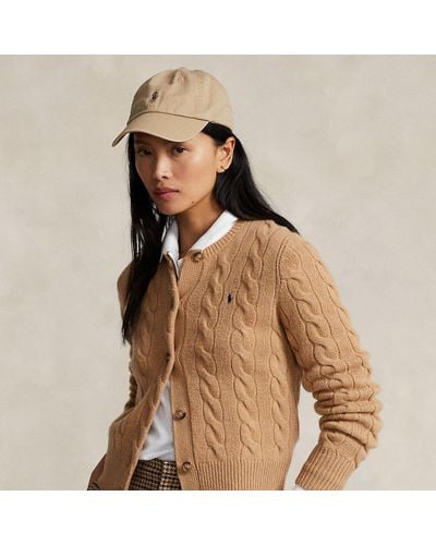 Polo Ralph Lauren Cable-knit Wool-cashmere Cardigan - Brown