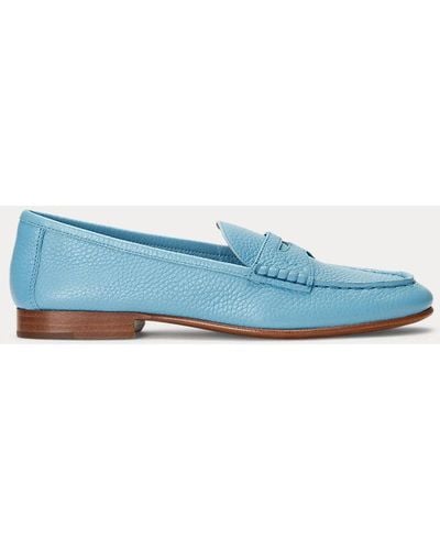 Polo Ralph Lauren Mocassins penny loafer en cuir chagrin - Bleu
