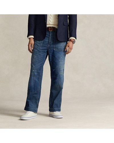 Ralph Lauren Ruimvallende Distressed Jeans - Blauw