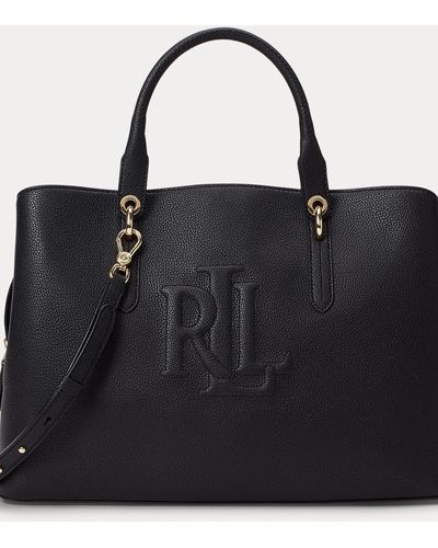 Ralph Lauren Grande sacoche Hayward en cuir - Noir