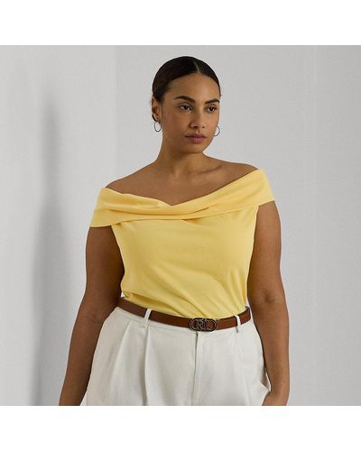 Lauren by Ralph Lauren Ralph Lauren Stretch Jersey Off-the-shoulder Top - Yellow