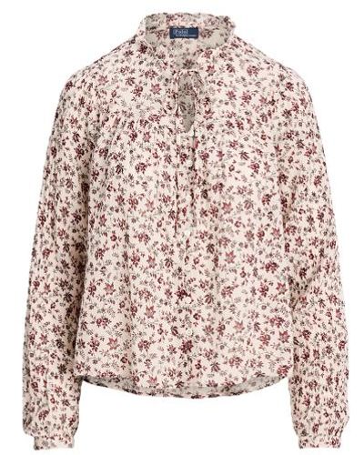 Polo Ralph Lauren Floral Cotton Gauze Blouse - Pink