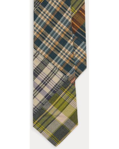 Polo Ralph Lauren Patchwork Plaid Cotton Tie - Green