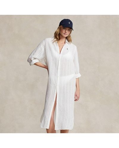 Ralph Lauren Linen-cotton Shirtdress Cover-up - White