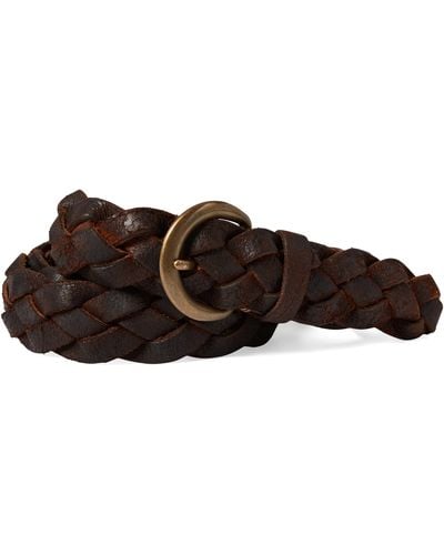 RRL Hand-braided Leather Belt - Multicolor