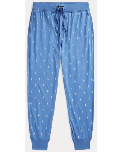 Polo Ralph Lauren Katoenen Jersey Pyjamabroek Met Pony - Blauw