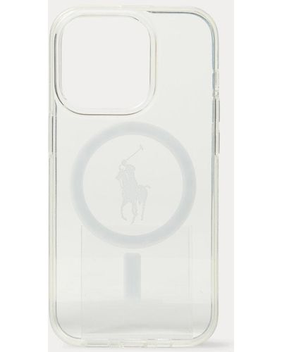 Polo Ralph Lauren Transparentes MagSafe-Case iPhone 15 Pro - Weiß