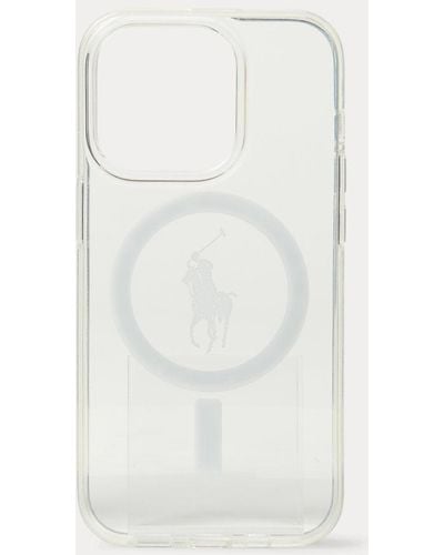 Polo Ralph Lauren Coque iPhone 15 Pro transparente MagSafe - Blanc