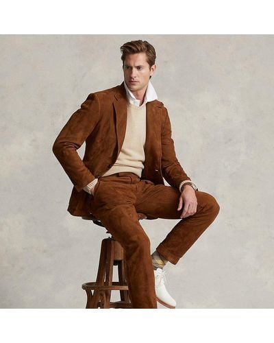 Ralph Lauren Suede Suit Trouser - Brown