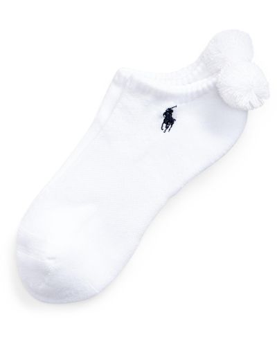 Ralph Lauren Pom-pom Low-cut Golf Sock - White