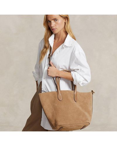 Ralph Lauren Bolso tote Bellport mediano de ante - Neutro