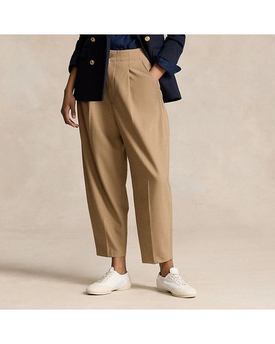 Polo Ralph Lauren Curved Tapered Stretch Wool Trouser - Natural