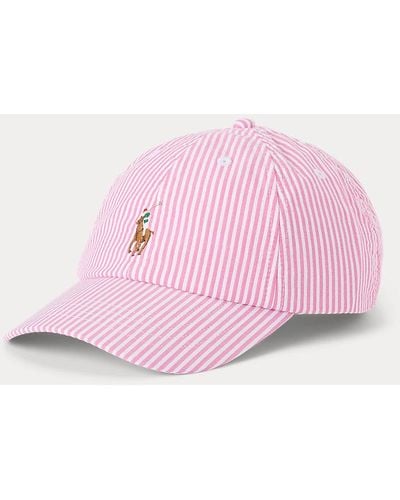 Polo Ralph Lauren Cotton Seersucker Ball Cap - Pink