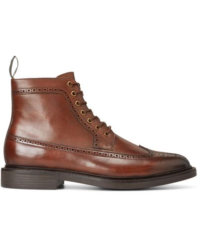 Ralph Lauren Asher Leather Wingtip Boot - Brown