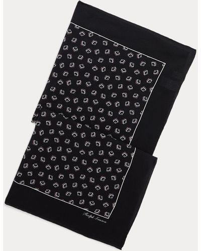 Ralph Lauren Purple Label Diamond-print Silk Square Scarf - Black