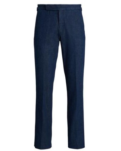 Ralph Lauren Purple Label Gregory Hand-tailored Denim Suit Trouser - Blue