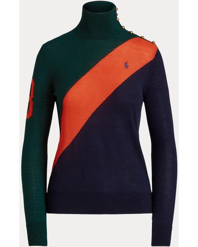 Ralph Lauren Jersey de lana con cuello vuelto - Multicolor