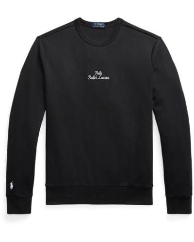 Polo Ralph Lauren Embroidered-logo Double-knit Sweatshirt - Black