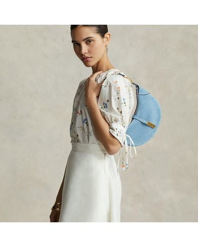 Polo Ralph Lauren Polo Id Suede Mini Shoulder Bag - Blue