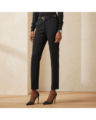 Ralph Lauren Collection Simone Wool Crepe Trouser - Black