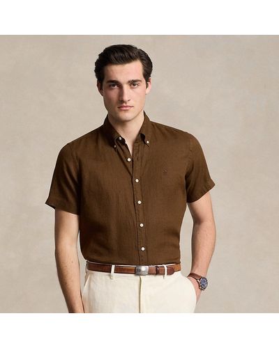 Ralph Lauren Classic Fit Linen Shirt - Brown