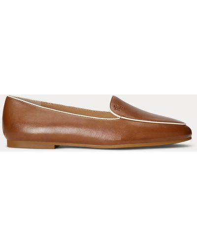 Ralph Lauren Alise Ii Burnished Leather Loafer - White