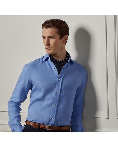 Ralph Lauren Purple Label Linen Shirt - Blue
