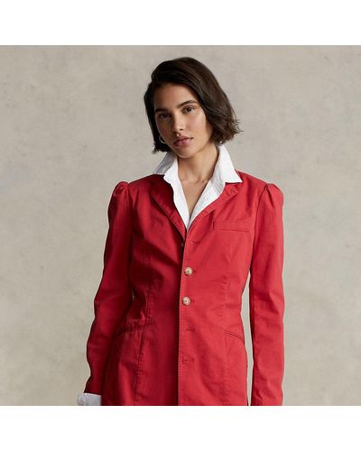 Polo Ralph Lauren Puffed-sleeve Stretch Twill Jacket - Red