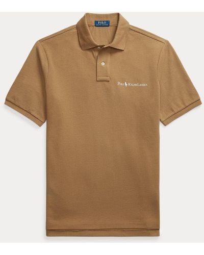 Polo Ralph Lauren Classic Fit Logo Mesh Polo Shirt - Brown